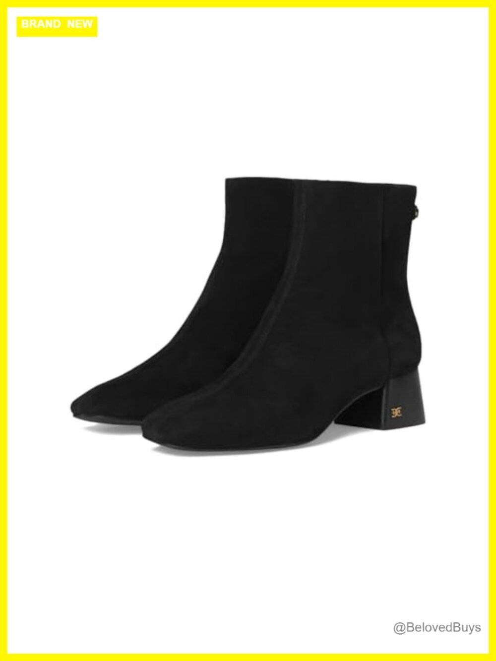 Sam Edelman Paige Leather Ankle Booties Square Toe Block Heel